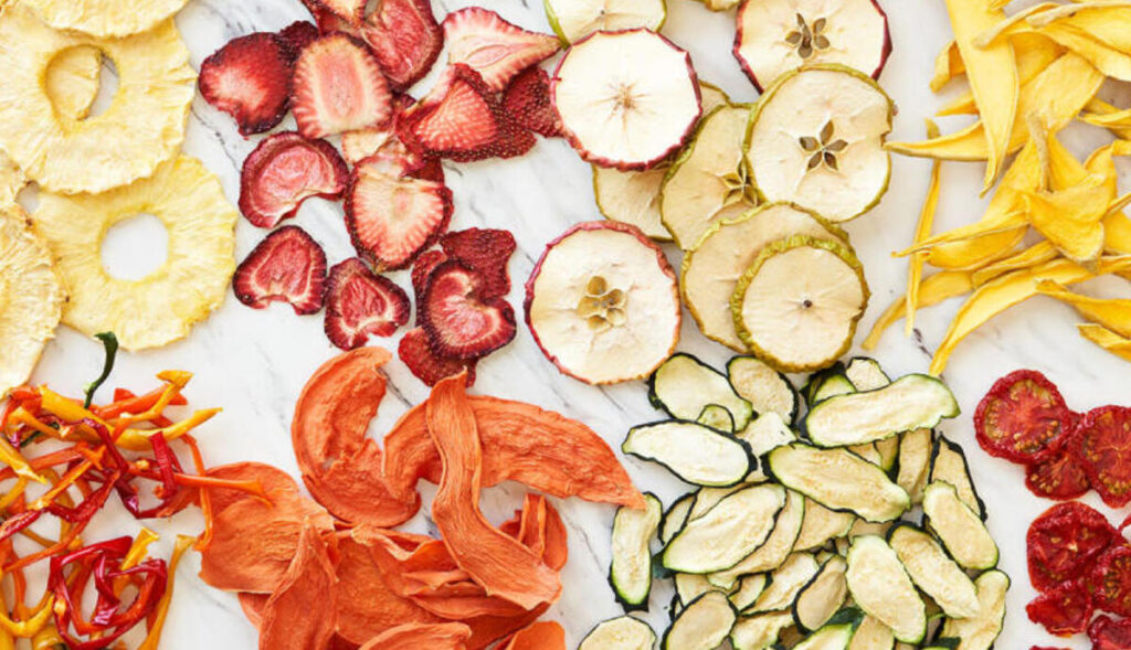 Dehydrated vegetables including onion and garlic flakes