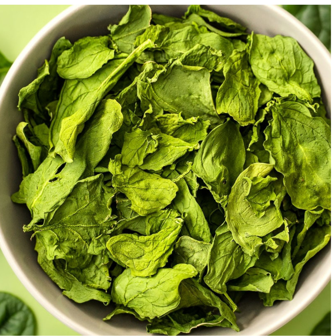 Green dehydrated spinach flakes for export